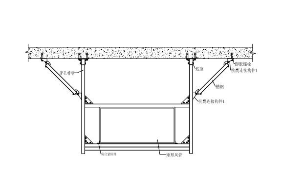 矩形风管侧向抗震支撑支吊架B